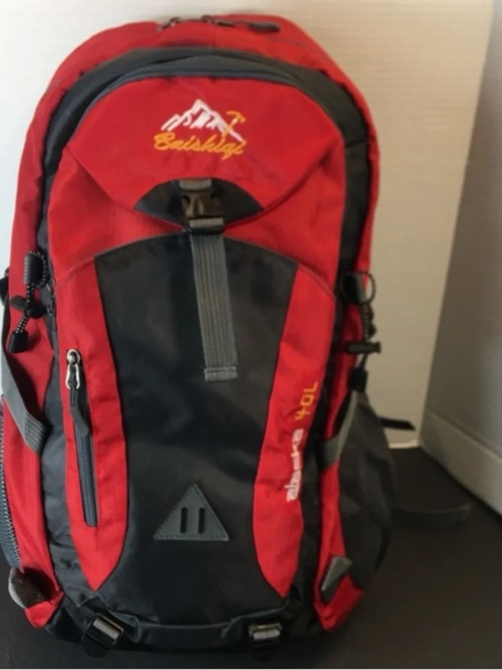 Baishiqi Alaska 40L Hiking Backpack Camping Outdoor Daypack Red Black Travel